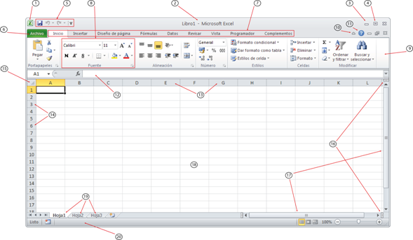 . Entorno de trabajo de Excel - Guía Rápida Excel 2010
